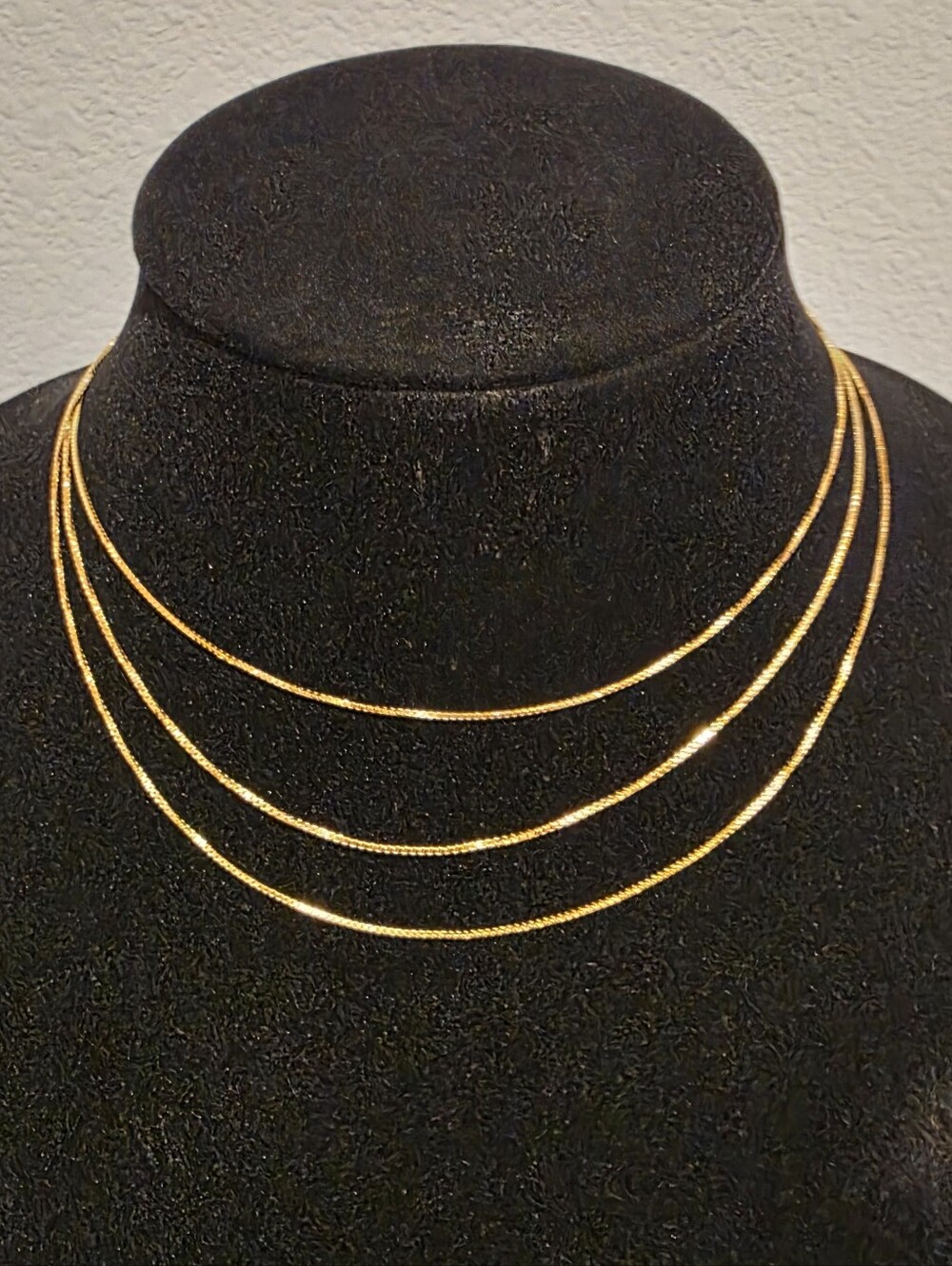 Missoma 3 Layered Chain Necklace 18k Goldplated Sterling Silver L: 14,15,16" New